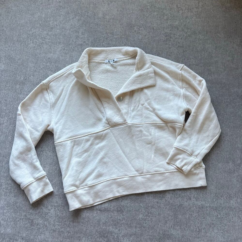 Cream Collar Cotton Sweater